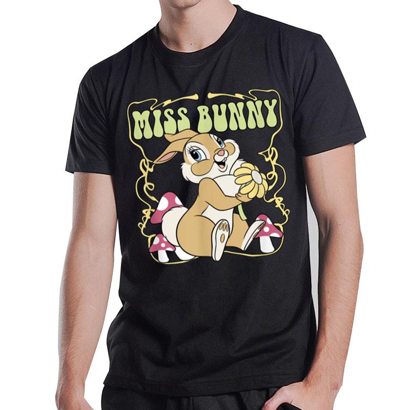 Disney BambI'miss Bunny Floral Mushrooms Front And Back T-Shirt