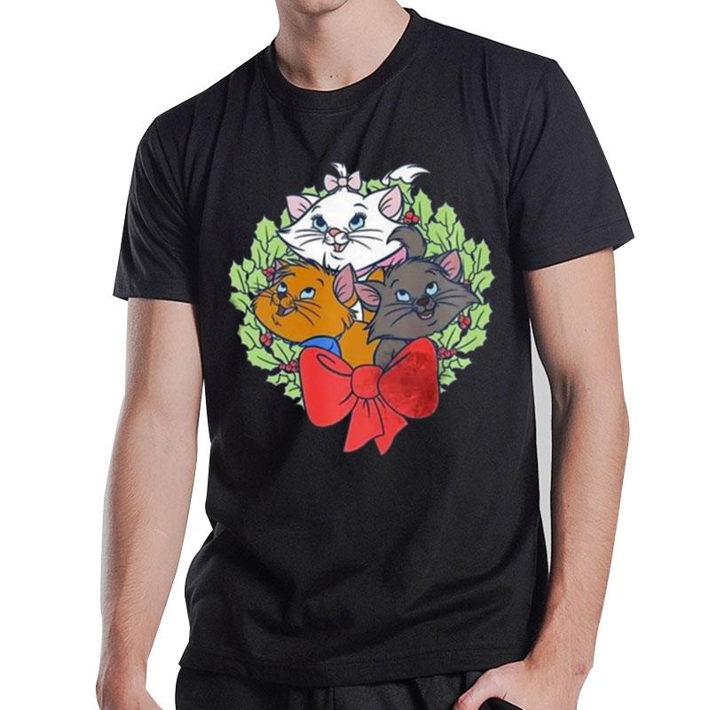 Disney Christmas The Aristocats Wreath Characters 2022 T-Shirt