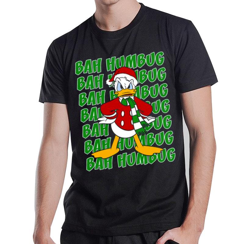 Disney Donald Duck Bah Humbug Christmas Text Stack T-Shirt