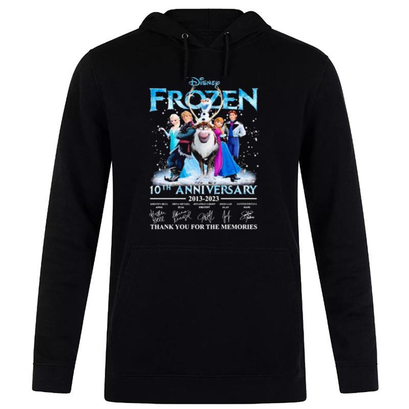 Disney Frozen 10Th Anniversary 2013 2023 Sign'tures Thank You For The Memories Hoodie