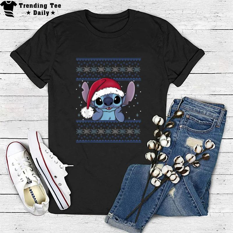 Disney Lilo & Stitch Christmas Stitch Ugly Sweater Style T-Shirt