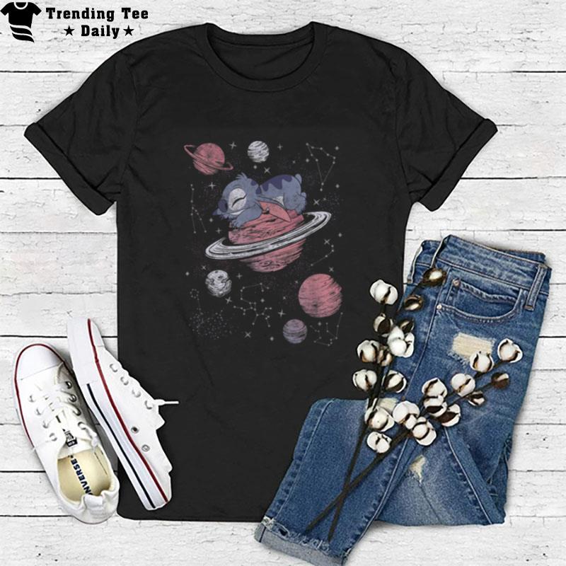 Disney Lilo & Stitch Saturn Snoozing In'the Stars T-Shirt