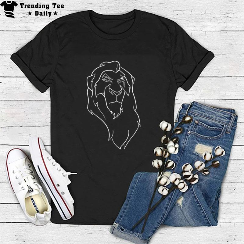 Disney Lion King Scar Line Art Graphic T-Shirt