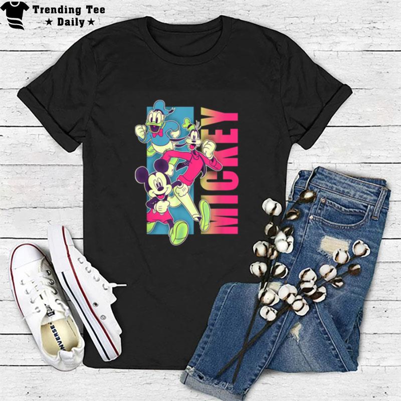 Disney Mickey And Friends Neon Pop Group T-Shirt