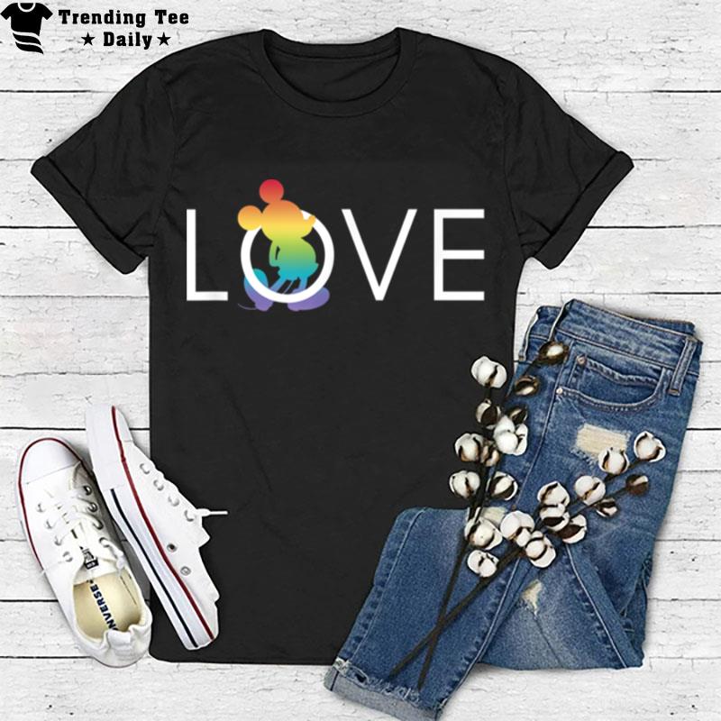 Disney Mickey Classic Mickey Rainbow Love Logo T-Shirt