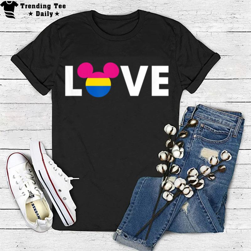 Disney Mickey & Friends Mickey Pansexual Flag Pride Love T-Shirt