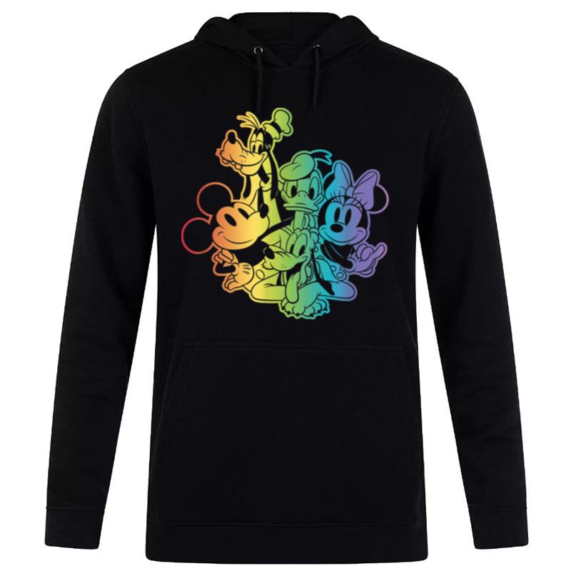 Disney Mickey & Friends Vintage Rainbow Pride Group Hoodie