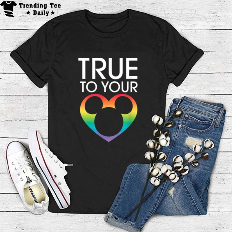 Disney Mickey Icon'true To Your Heart Rainbow Pride T-Shirt