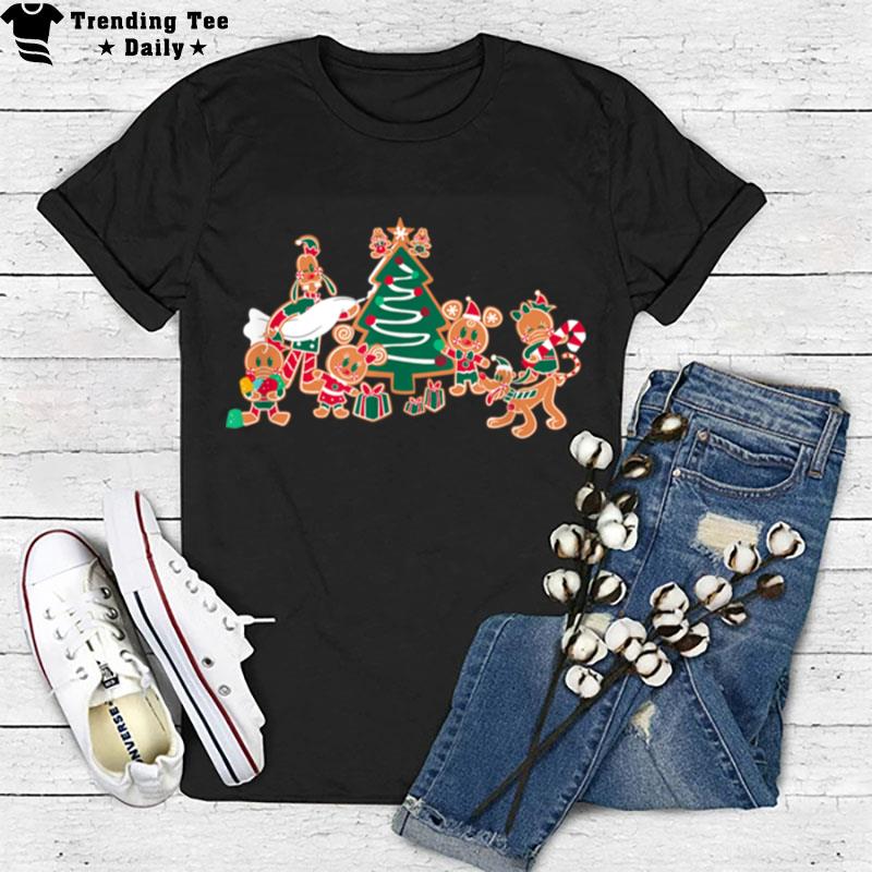 Disney Mickey Minnie Goofy Pluto Chip Dale Christmas Tree T-Shirt