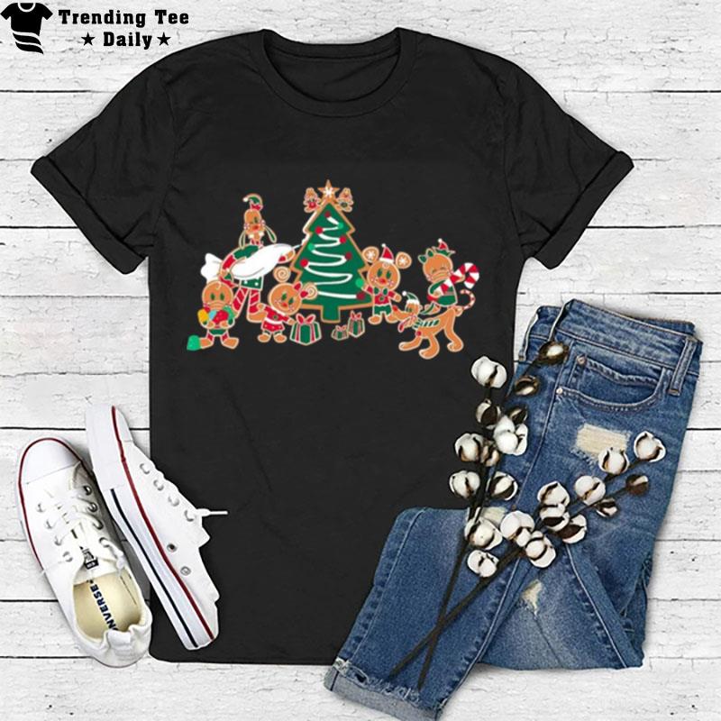 Disney Mickey Minnie Goofy Pluto Chip Dale Gingerbread Cookies Christmas T-Shirt