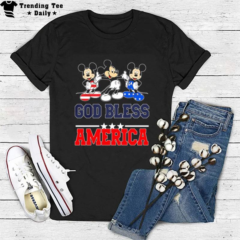 Disney Mickey Mouse God Bless America Happy Independence Day T-Shirt