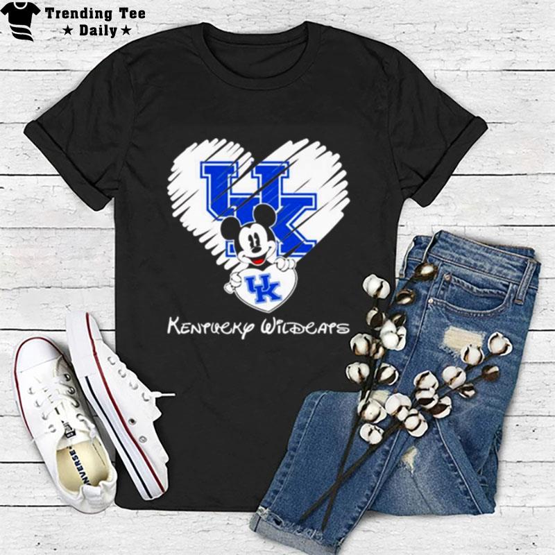 Disney Mickey Mouse Hug Kentucky Wildcats Hear T-Shirt