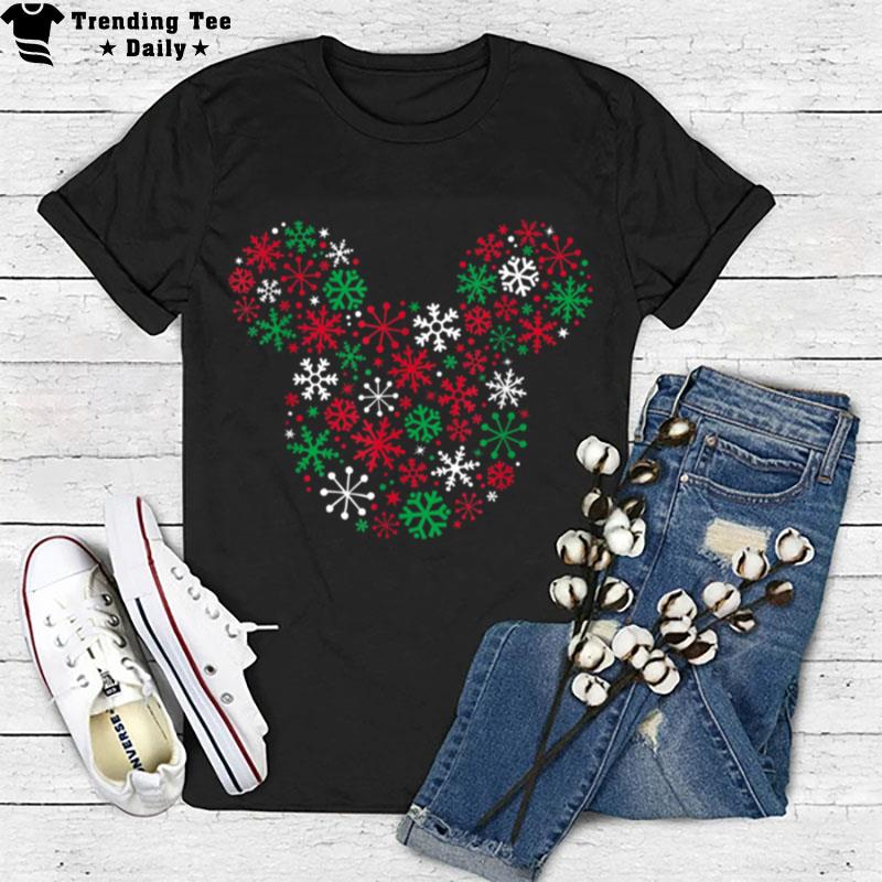 Disney Mickey Mouse Icon Holiday Snowflakes T-Shirt