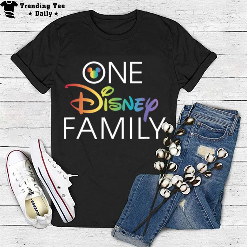 Disney Mickey Mouse One Disney Family Rainbow Pride Logo T-Shirt