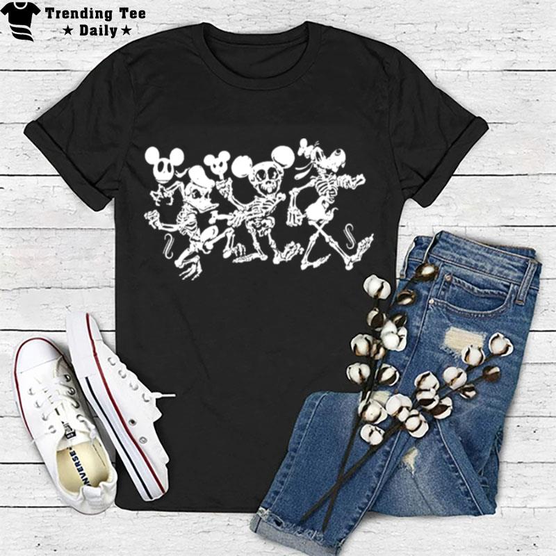 Disney Mickey Skeleton Halloween Donald Skeleton Halloween T-Shirt