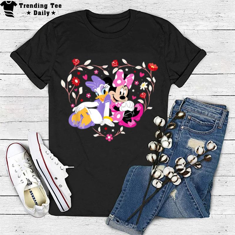 Disney Minnie And Daisy Bff Heart Galentine's Day T-Shirt