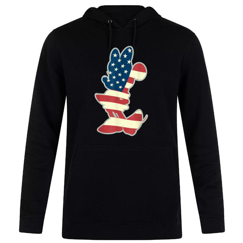Disney Minnie Mouse American Flag 4Th Of July Silhouette Hoodie