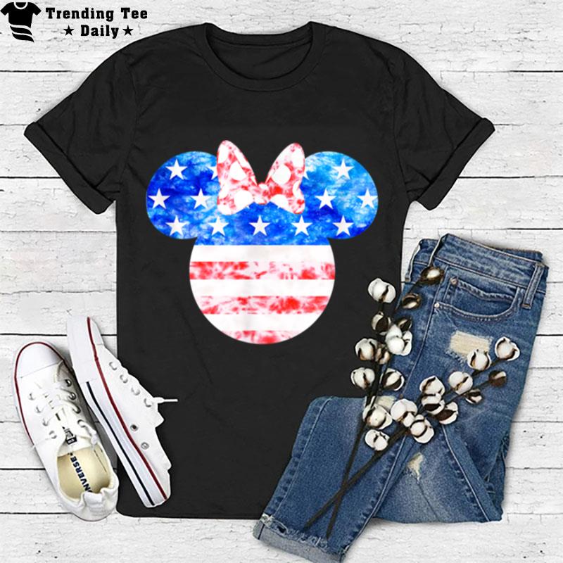 Disney Minnie Mouse American Flag Tie Dye T-Shirt