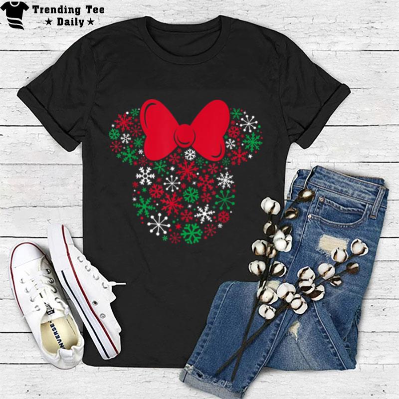 Disney Minnie Mouse Icon Holiday Snowflakes T-Shirt