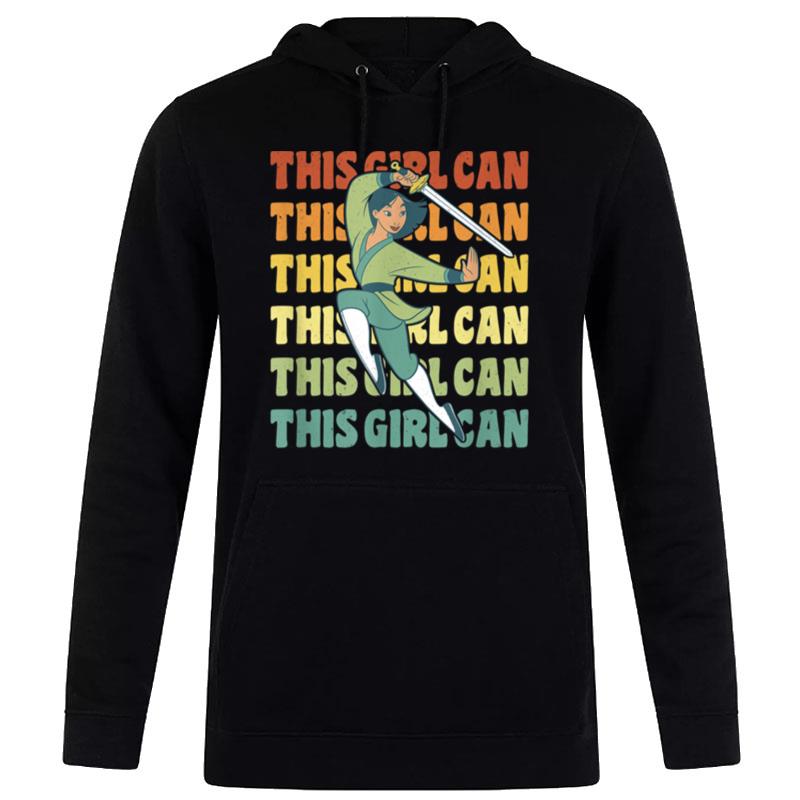 Disney Mulan'this Girl Can Rainbow Word Stack Hoodie