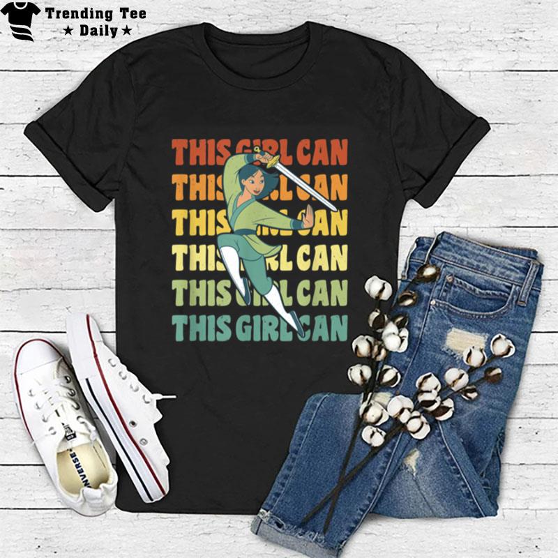 Disney Mulan'this Girl Can Rainbow Word Stack T-Shirt