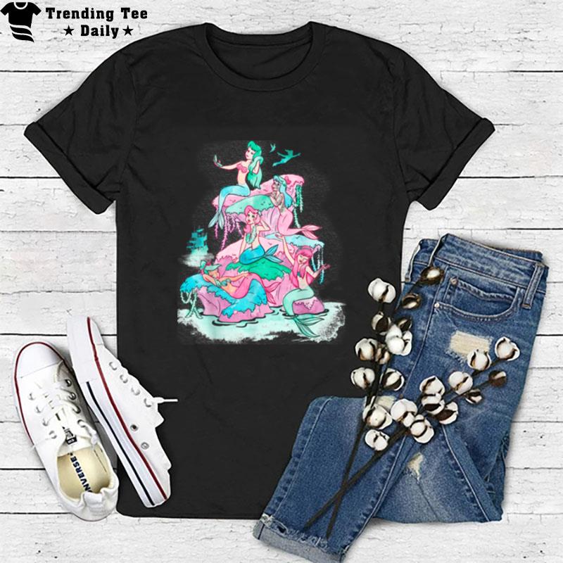 Disney Peter Pan Mermaids Watercolor Retro Graphic T-Shirt