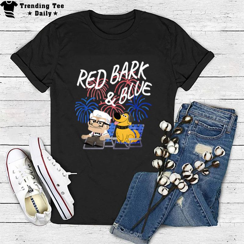 Disney Pixar Up 4Th Of July Red Bark And Blue T-Shirt