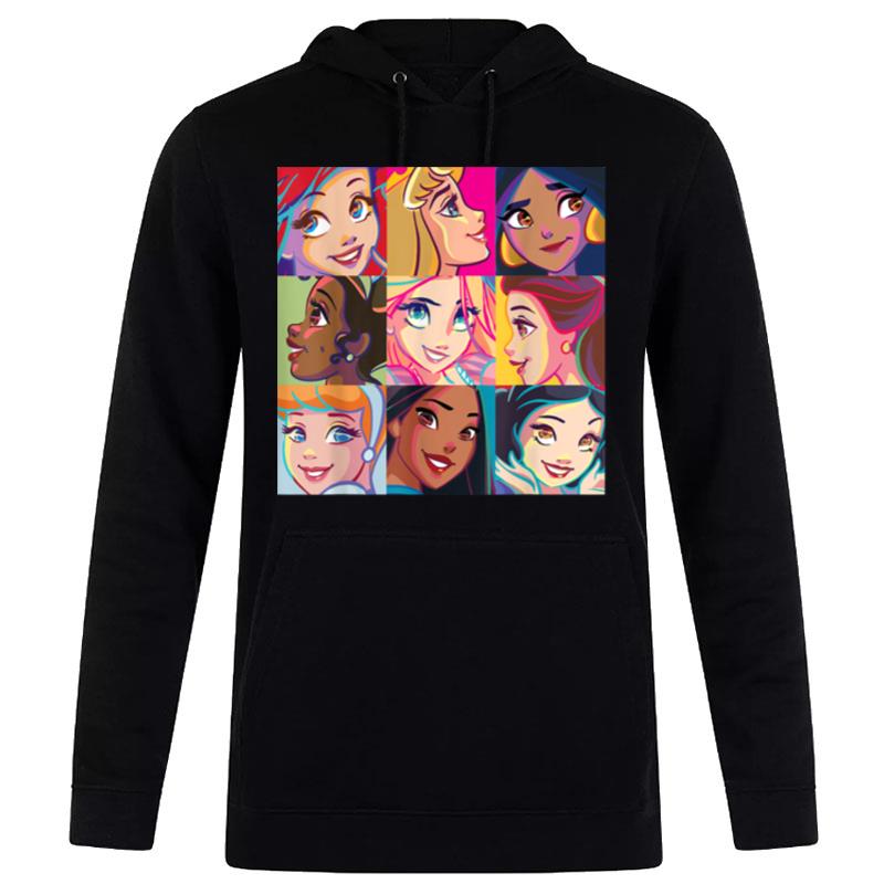 Disney Princess Characters Pop Art Grid Hoodie