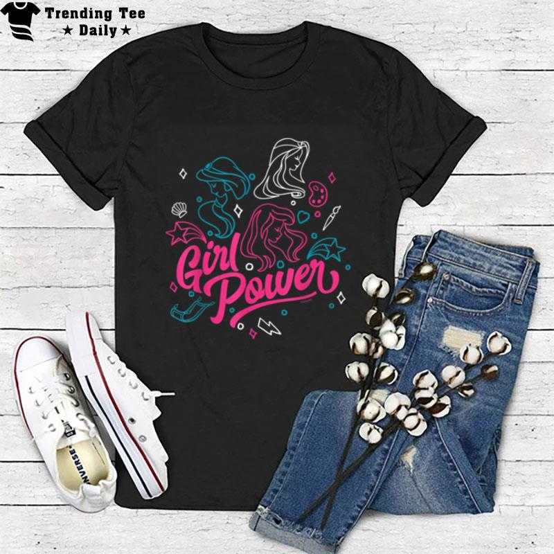 Disney Princess Jasmine Rapunzel Ariel Girl Power T-Shirt