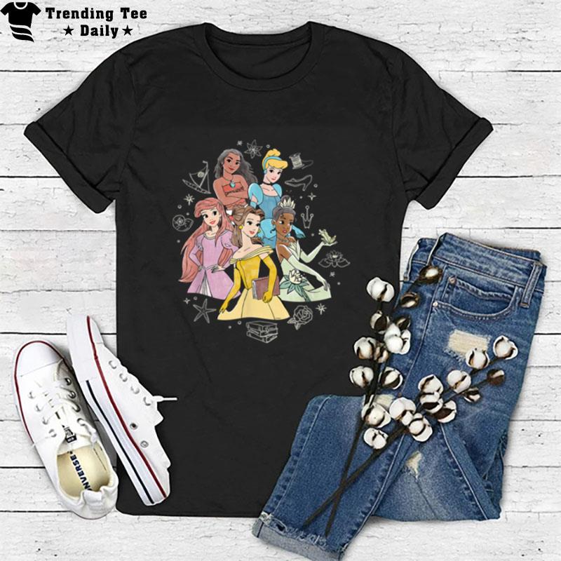 Disney Princess Pencil Sketch T-Shirt