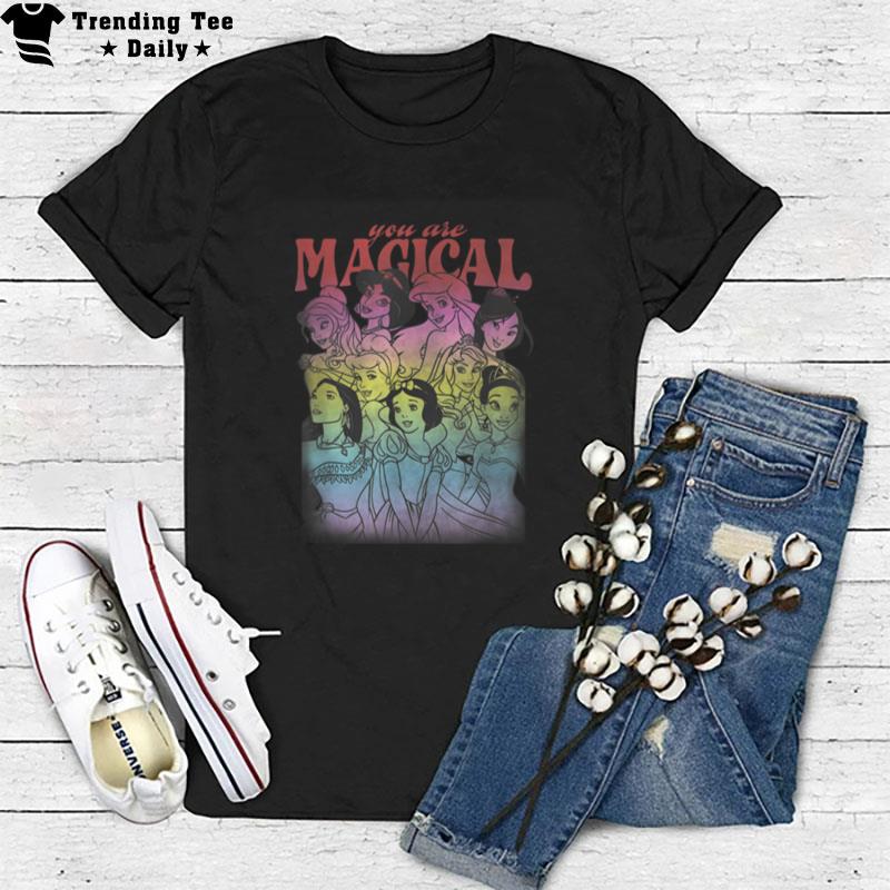 Disney Princesses Group Rainbow Gradient You Are Magical T-Shirt