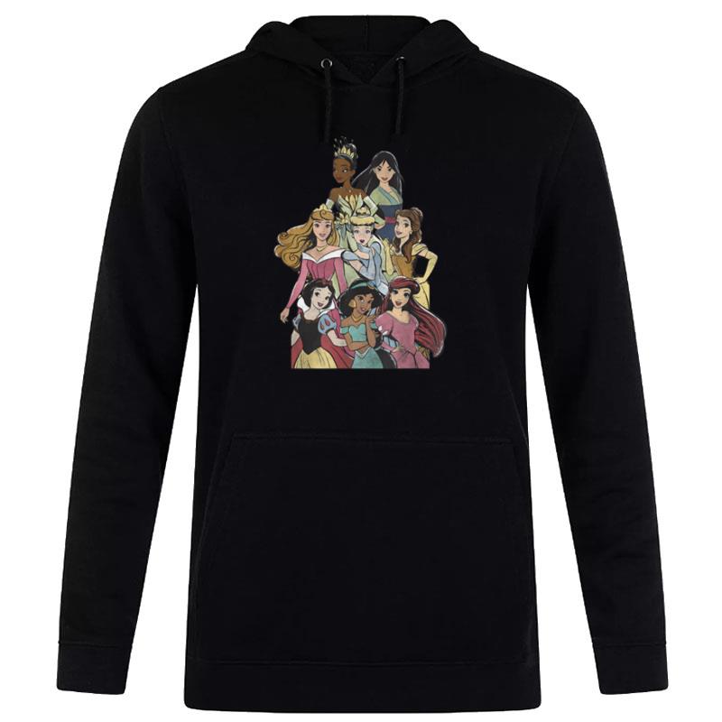 Disney Princesses Group Shot Retro Sketch Front And Back Hoodie