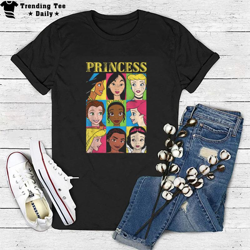 Disney Princesses Nine Princess Grid Poster T-Shirt