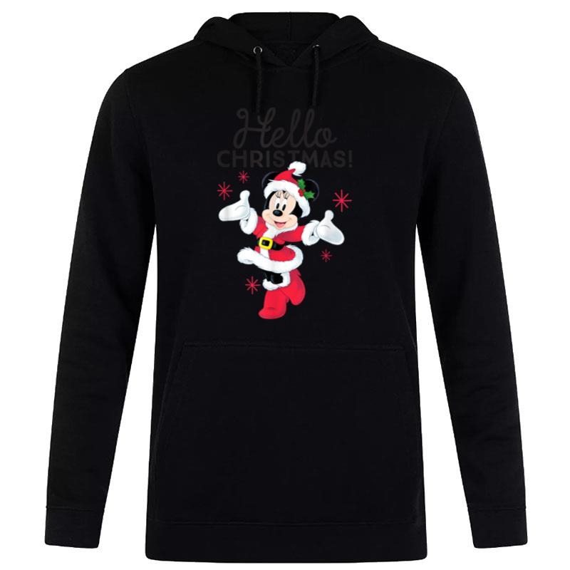 Disney Santa Minnie Mouse Hello Christmas Holiday Hoodie