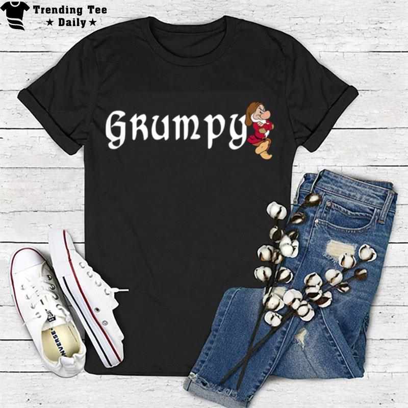 Disney Snow White Grumpy Leaning On Name Banner T-Shirt