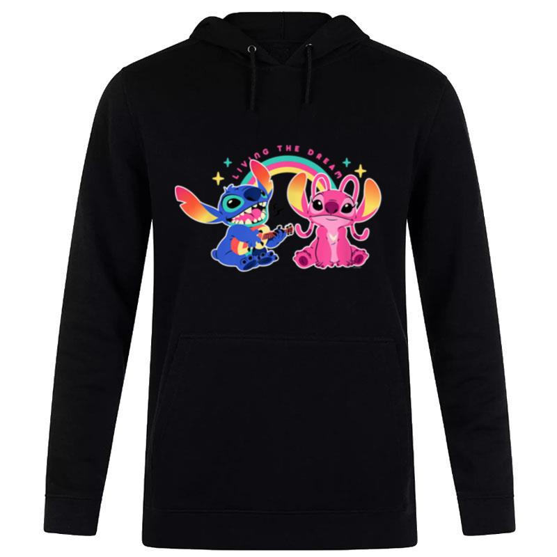 Disney Stitch And Angel Living The Dream Hoodie