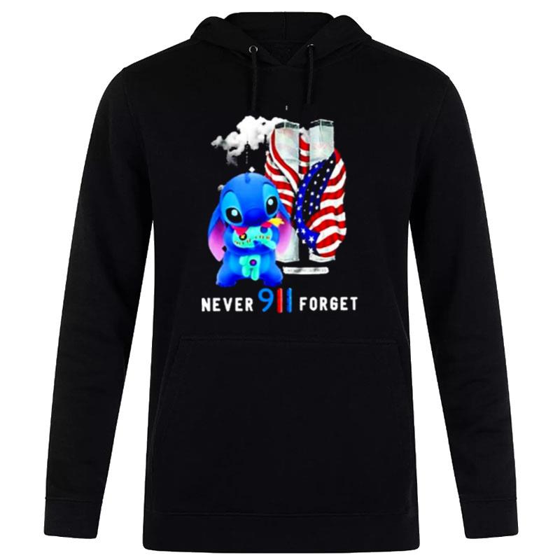 Disney Stitch Tinkerbell Us Flag Never Forget 911 Hoodie