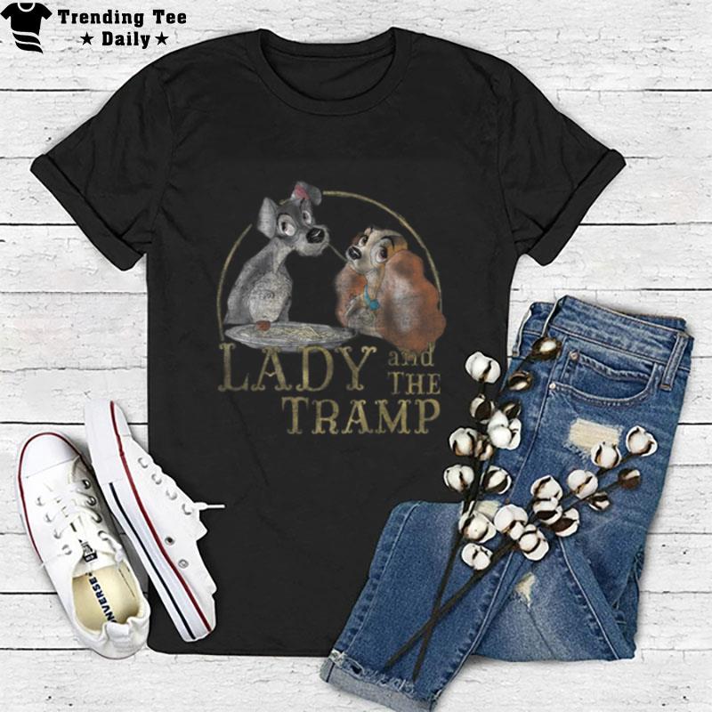 Disney The Lady And The Tramp Eating Spaghetti T-Shirt