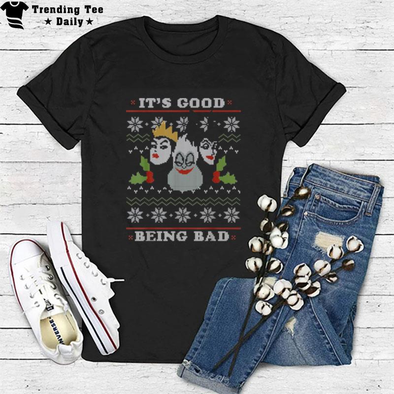 Disney Villains Good Bad Ugly Christmas T-Shirt