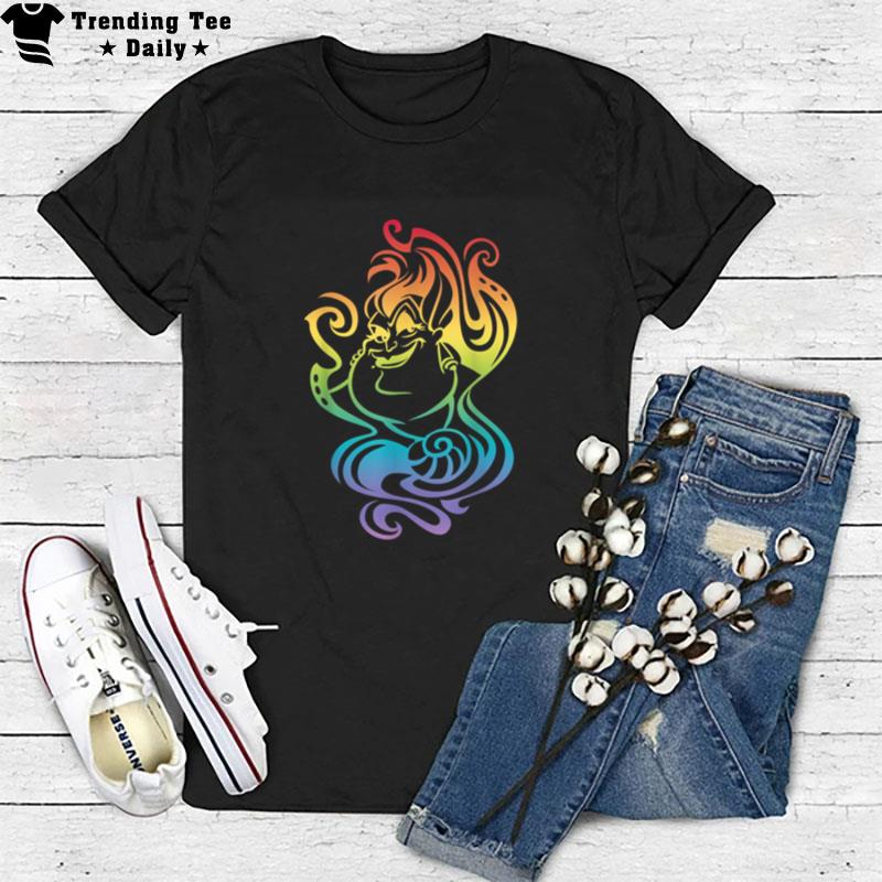 Disney Villains Ursula Gradient Pride Rainbow Badge T-Shirt