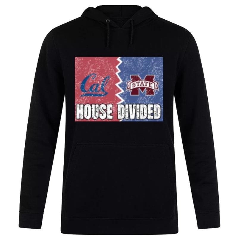 Distressed California Mississippi State Sport Team House Divided Hoodie