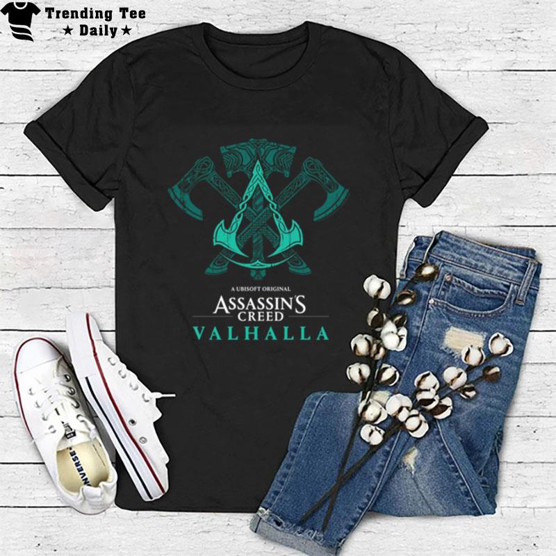 Distressed Celtic Weapons Viking Logo Assassin's Creed Valhalla T-Shirt