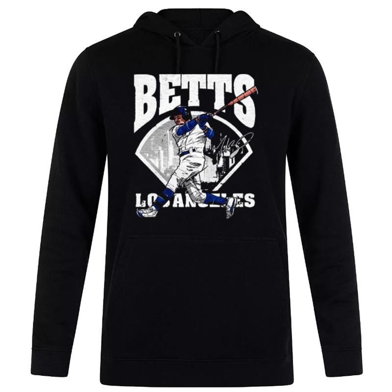 Distressed Design Mookie Betts Field Dodgers Baseball Sign'ture Hoodie