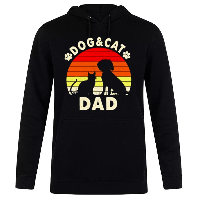 Dog And Cat Dad Vintage Retro Hoodie