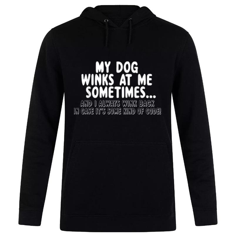 Dog Lover Funny Gift My Dog Winks At Me Sometimes Hoodie