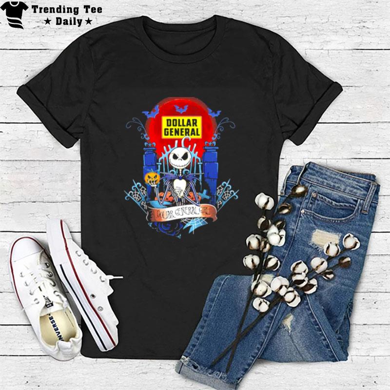 Dollar General Girl Jax Skeleton'the Night Before Happy Halloween T-Shirt