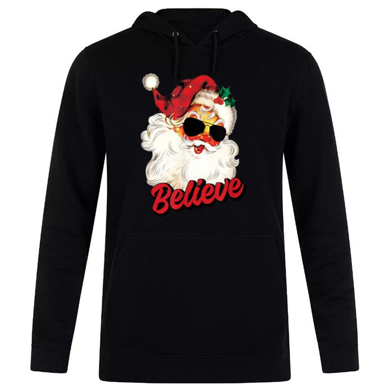 Don't Stop Believin Santa Funny Christmas Boys Girls Kids Hoodie