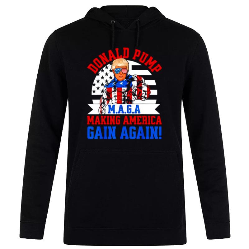 Donald Pump America Trump Weight Lifting Gym Fitness Retro Hoodie