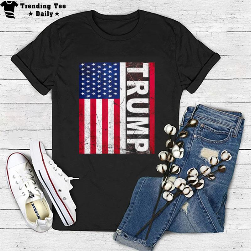 Donald Trump 2024 President American Flag Campaign T-Shirt