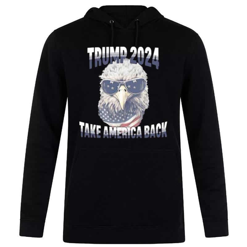 Donald Trump 2024 Take America Back American Flag Hoodie